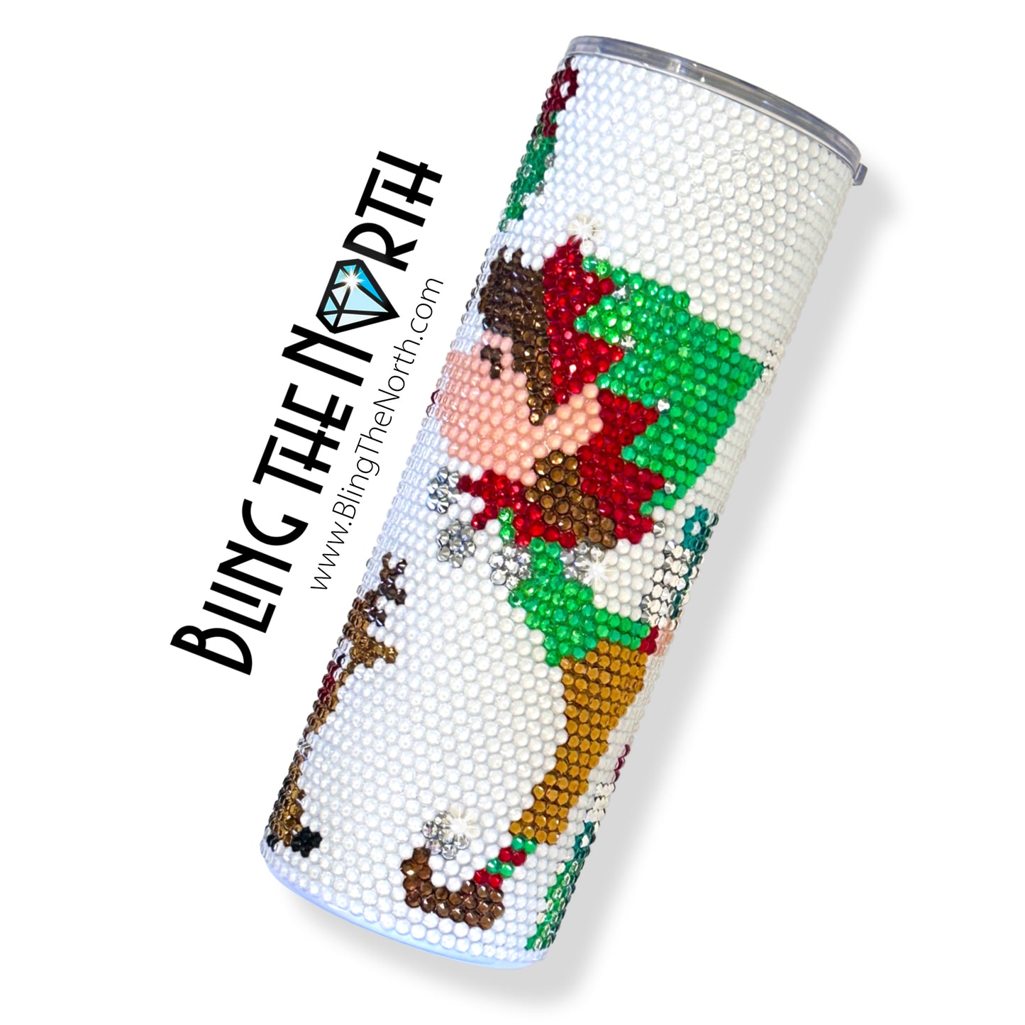 UNDER THE MISTLETOE Rhinestone Pattern Template | SS16 4mm - 24oz Plump Straight Tumbler Design | PNG for Sublimation or Vinyl