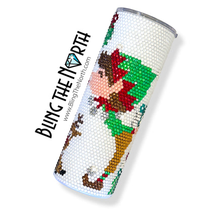 UNDER THE MISTLETOE Rhinestone Pattern Template | SS16 4mm - 24oz Plump Straight Tumbler Design | PNG for Sublimation or Vinyl