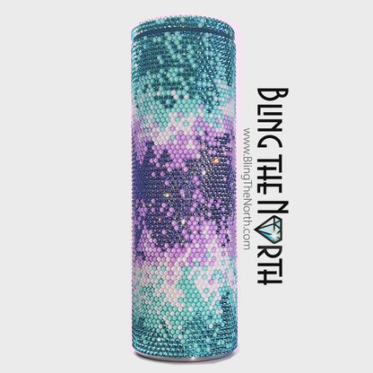 COSMIC BLAST - AQUA Rhinestone Pattern Template  | SS16 4mm - 30oz Skinny Straight Tumbler Design | PNG for Sublimation or Vinyl