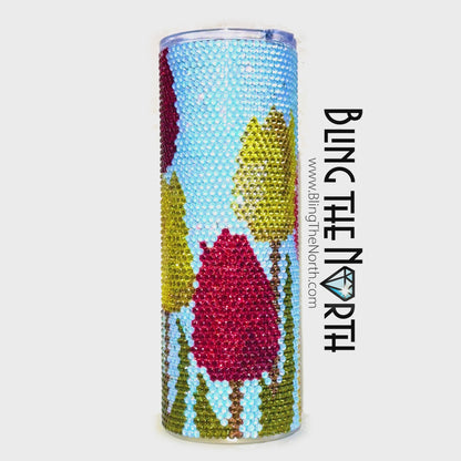 SIGNS OF SPRING Rhinestone Pattern Template | SS16 4mm - 24oz Plump Straight Tumbler Design | PNG for Sublimation or Vinyl