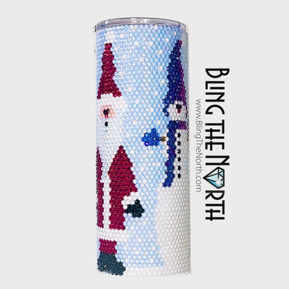 WHIMSICAL CHRISTMAS Rhinestone Pattern Template | SS16 4mm - 24oz Plump Straight Tumbler Design | PNG for Sublimation or Vinyl