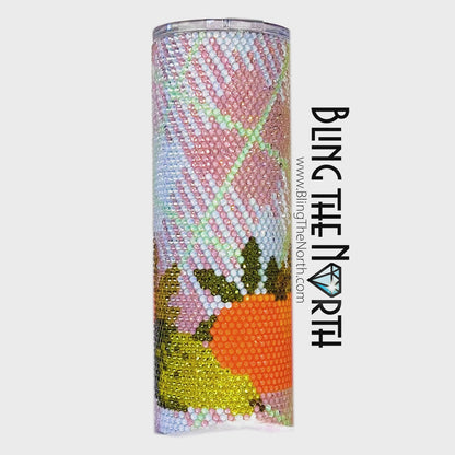 FALL HARVEST Rhinestone Pattern Template | SS16 4mm - 24oz Plump Straight Tumbler Design | Thanksgiving | PNG for Sublimation or Vinyl