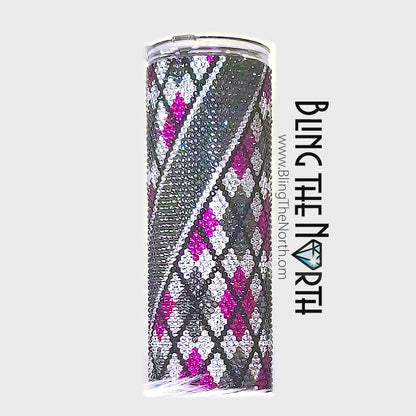 ARGYLE SWEATER Rhinestone Pattern Template | SS16 4mm - 24oz Plump Straight Tumbler Design | PNG for Sublimation or Vinyl