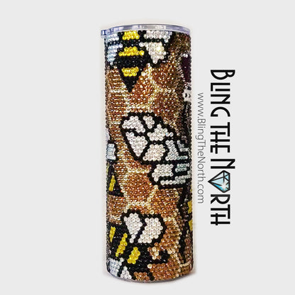 QUEEN BEE Rhinestone Pattern Template | SS16 4mm - 30oz Skinny Straight Tumbler Design | PNG for Sublimation or Vinyl