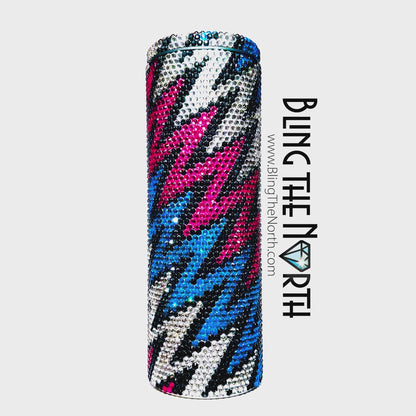 LIGHTNING CRASHES Rhinestone Pattern Template | SS16 4mm - 20oz Skinny Straight Tumbler Design | PNG for Sublimation or Vinyl