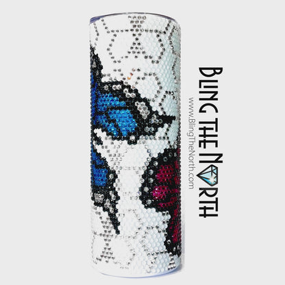 EXOTIC BUTTERFLIES Rhinestone Pattern Template | SS16 4mm - 24oz Plump Straight Tumbler Design | PNG for Sublimation or Vinyl