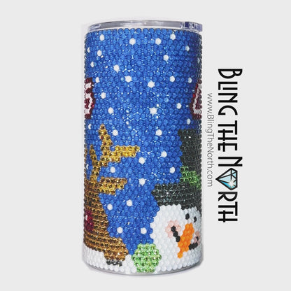 MERRY CHRISTMAS Rhinestone Pattern Template | SS16 4mm - 16oz Plump Straight Tumbler Design | PNG for Sublimation or Vinyl