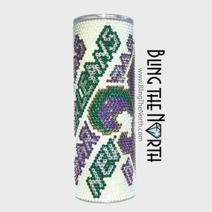 Mardi Gras FLEUR-DE-LIS Rhinestone Pattern Template  | SS16 4mm - 30oz Skinny Straight Tumbler Design | PNG for Sublimation or Vinyl