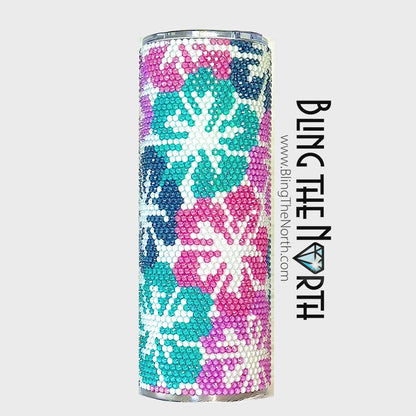 HAWAIIAN VACATION Rhinestone Pattern Template | SS16 4mm - 20oz Skinny Straight Tumbler Design | PNG for Sublimation or Vinyl