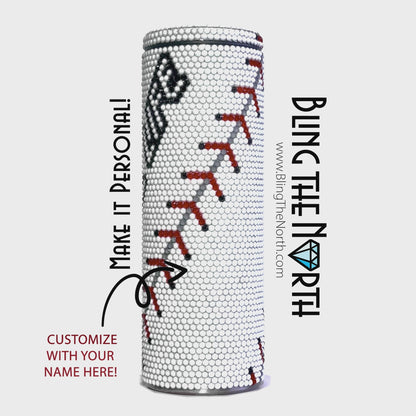 BASEBALL LIFE Custom NAME Rhinestone Pattern Template | SS16 4mm - 20oz Skinny Straight Tumbler Design | PNG for Sublimation or Vinyl