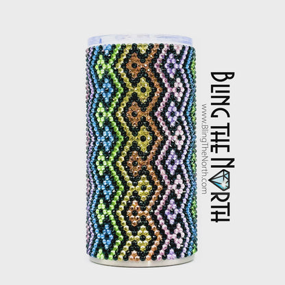 DIAMOND ZIG-ZAG Rhinestone Duo Tumbler | 16oz Plump | Slim Can Koozie | Custom Bling  Glass Rhinestones | Straw Incl