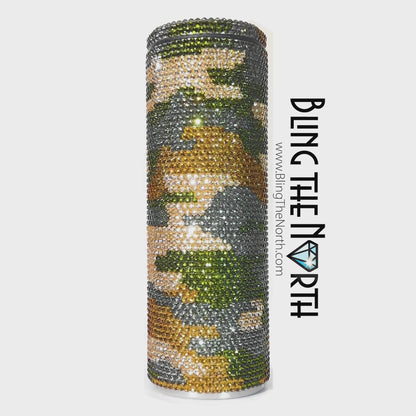 CAMOUFLAGE Rhinestone Pattern Template | SS16 4mm - 20oz Skinny Straight Tumbler Design | PNG for Sublimation or Vinyl