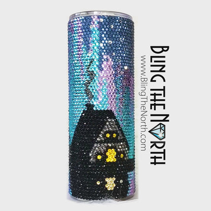 NORTHERN LIGHTS Rhinestone Pattern Template | SS16 4mm - 24oz Plump Straight Tumbler Design | Aurora Borealis | PNG for Sublimation or Vinyl