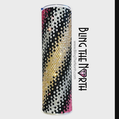 ELEGANT OMBRE Rhinestone Tumbler | 32oz Plump Straight | Bling the North | Custom Bling Design | Glass Rhinestones | Straw Included