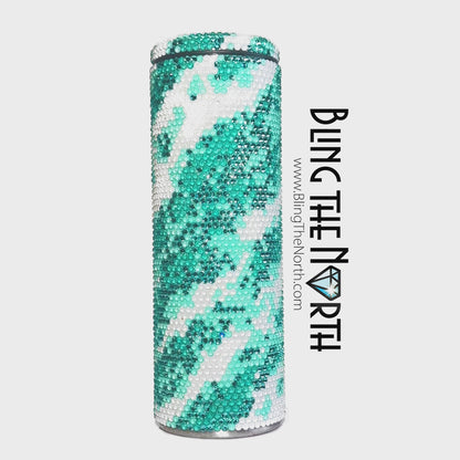 CARIBBEAN SEA Rhinestone Pattern Template | SS16 4mm - 20oz Skinny Straight Tumbler Design | PNG for Sublimation or Vinyl