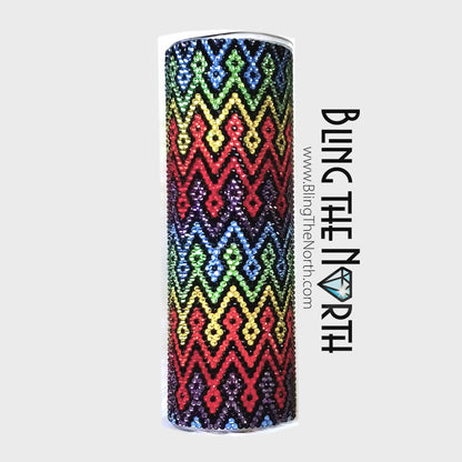 DIAMOND CHEVRON Rhinestone Pattern Template | SS16 4mm - 30oz Skinny Straight Tumbler Design | Pride | PNG for Sublimation