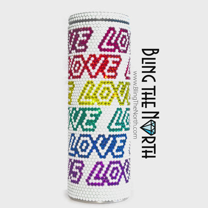 LOVE IS LOVE Lt Rhinestone Pattern Template | SS16 4mm - 20oz Skinny Straight Tumbler Design | PNG for Sublimation or Vinyl