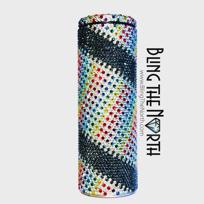 RAINBOW LACE Rhinestone Pattern Template | SS16 4mm - 20oz Skinny Straight Tumbler Design | PNG for Sublimation or Vinyl