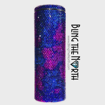 DISTANT GALAXY Rhinestone Tumbler | 20oz Slurp Straight | Bling the North | Custom Bling Design | Glass Rhinestones | Straw Included