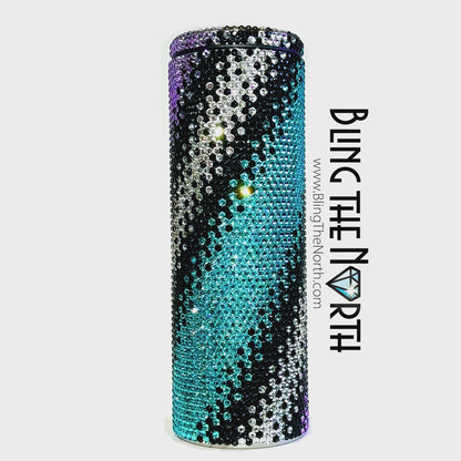 ELEGANT OMBRE Rhinestone Tumbler | 20oz Slurp Straight | Bling the North | Custom Bling Design | Glass Rhinestones | Straw Included