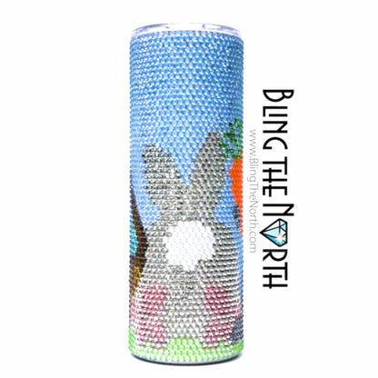 EASTER PARADE Rhinestone Tumbler | 20oz Slurp Straight | Bling the North | Custom Bling Design | Glass Rhinestones | Straw Included