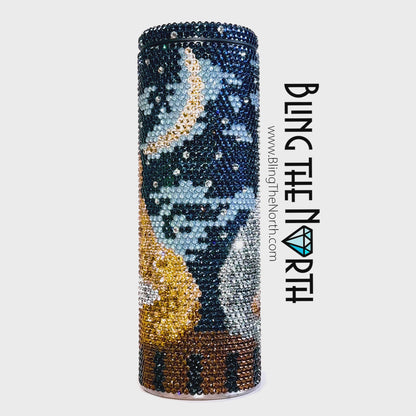 MIDNIGHT RENDEZVOUS Rhinestone Pattern Template | SS16 4mm - 20oz Skinny Straight Tumbler Design | PNG for Sublimation or Vinyl