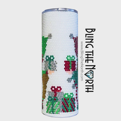 UNDER THE MISTLETOE Rhinestone Pattern Template | SS16 4mm - 20oz Skinny Straight Tumbler Design | PNG for Sublimation or Vinyl