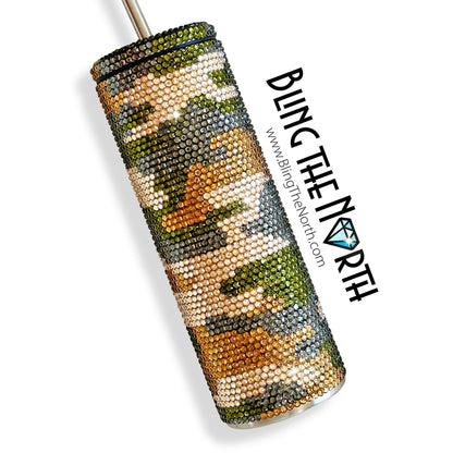 CAMOUFLAGE Rhinestone Pattern Template | SS16 4mm - 20oz Skinny Straight Tumbler Design | PNG for Sublimation or Vinyl