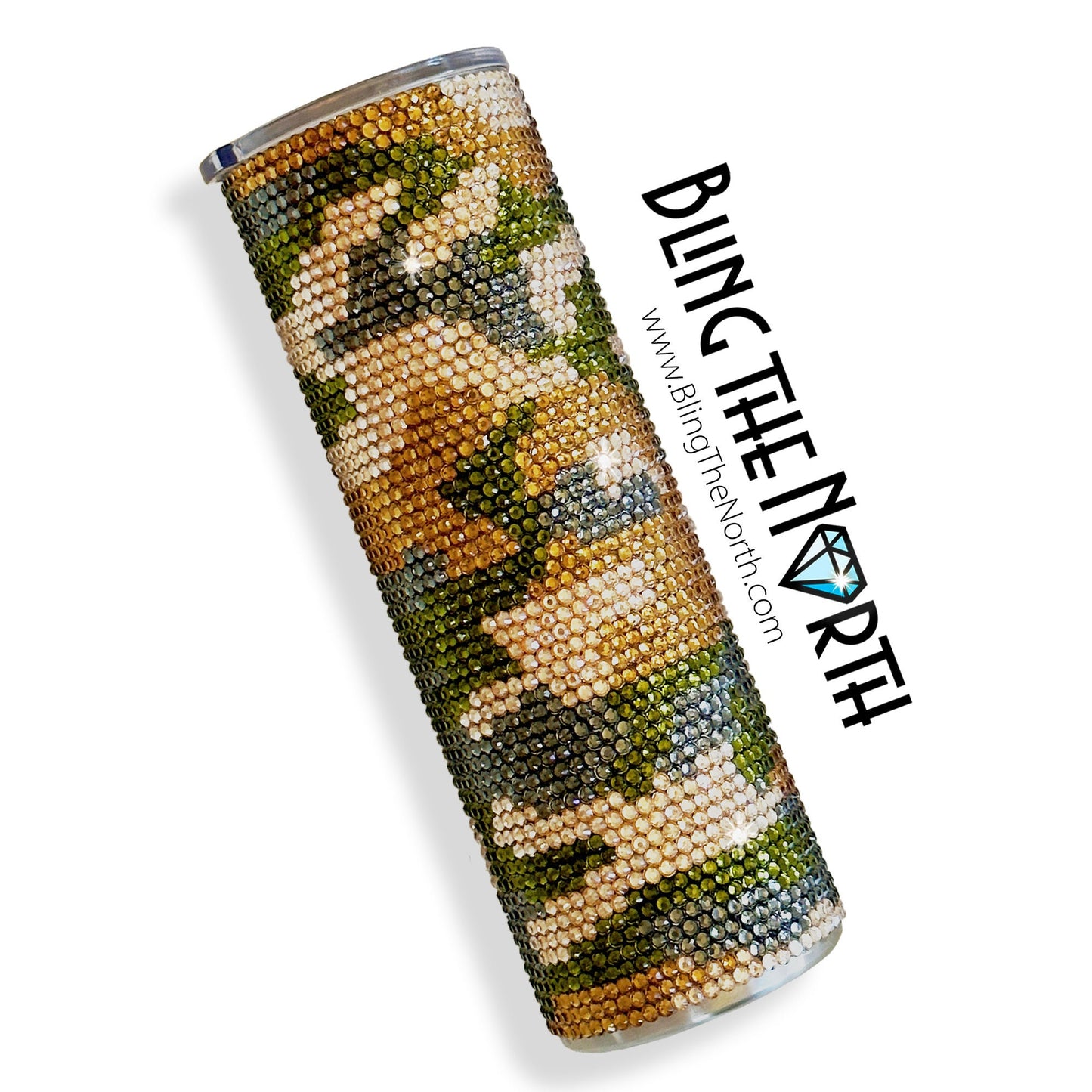 CAMOUFLAGE Rhinestone Pattern Template | SS20 5mm - 30oz Skinny Straight Tumbler Design | PNG for Sublimation or Vinyl