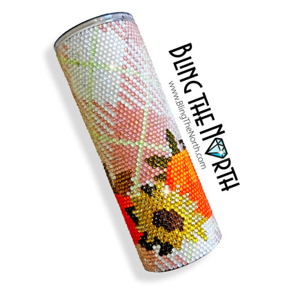 FALL HARVEST Rhinestone Pattern Template | SS16 4mm - 24oz Plump Straight Tumbler Design | Thanksgiving | PNG for Sublimation or Vinyl