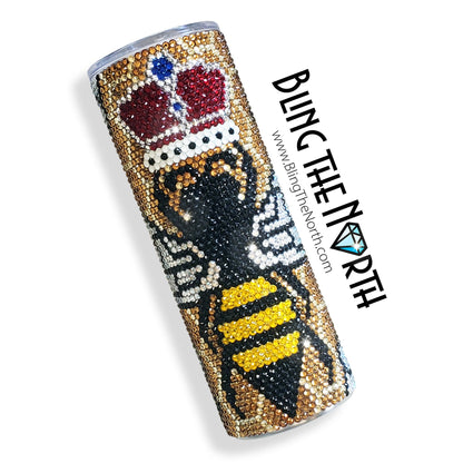 QUEEN BEE Rhinestone Pattern Template | SS16 4mm - 20oz Skinny Straight Tumbler Design | PNG for Sublimation or Vinyl