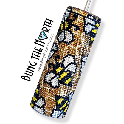 QUEEN BEE Rhinestone Pattern Template | SS16 4mm - 30oz Skinny Straight Tumbler Design | PNG for Sublimation or Vinyl