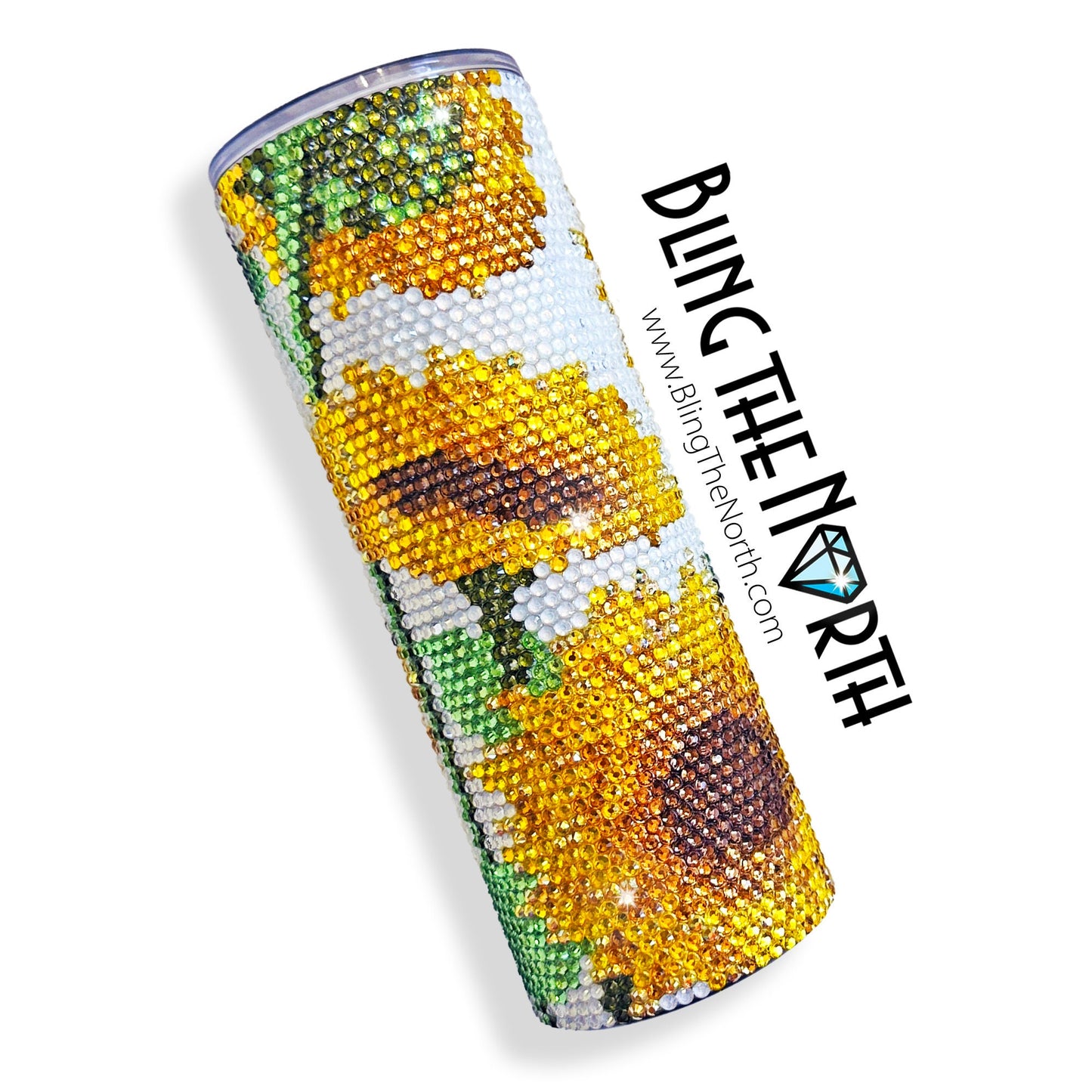 FALL SUNFLOWERS Rhinestone Pattern Template | SS16 4mm - 30oz Skinny Straight Tumbler Design | PNG for Sublimation or Vinyl