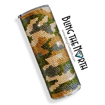 CAMOUFLAGE Rhinestone Pattern Template | SS16 4mm - 20oz Skinny Straight Tumbler Design | PNG for Sublimation or Vinyl