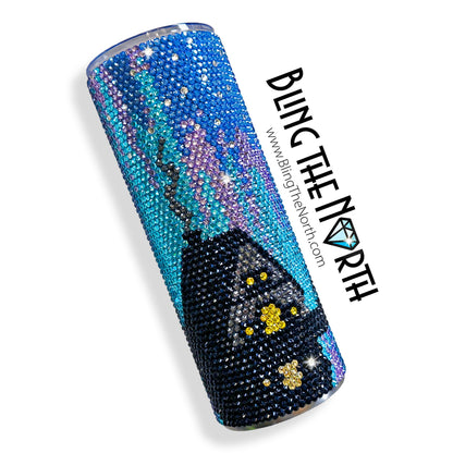 NORTHERN LIGHTS Rhinestone Pattern Template | SS16 4mm - 20oz Skinny Straight Tumbler Design | Aurora Borealis | PNG for Sublimation or Vinyl