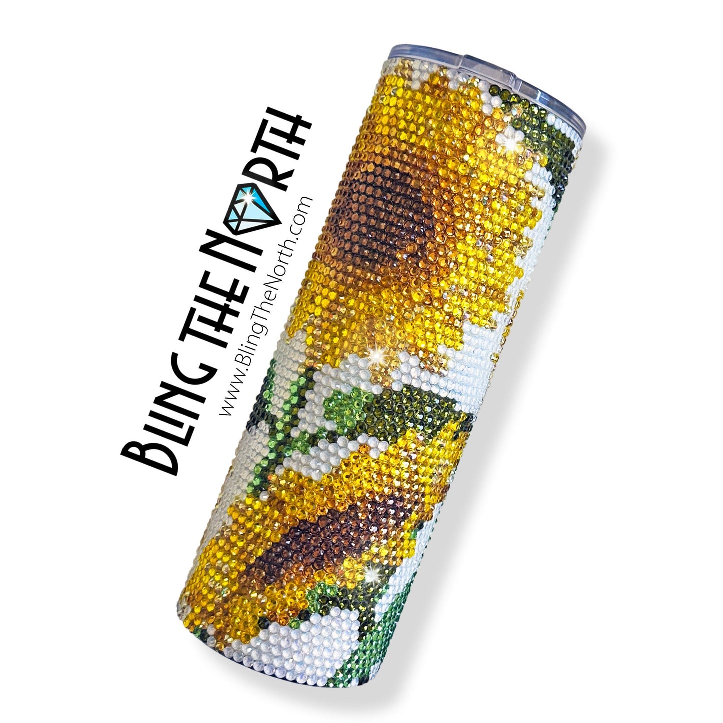 FALL SUNFLOWERS Rhinestone Pattern Template | SS16 4mm - 20oz Skinny Straight Tumbler Design | PNG for Sublimation or Vinyl